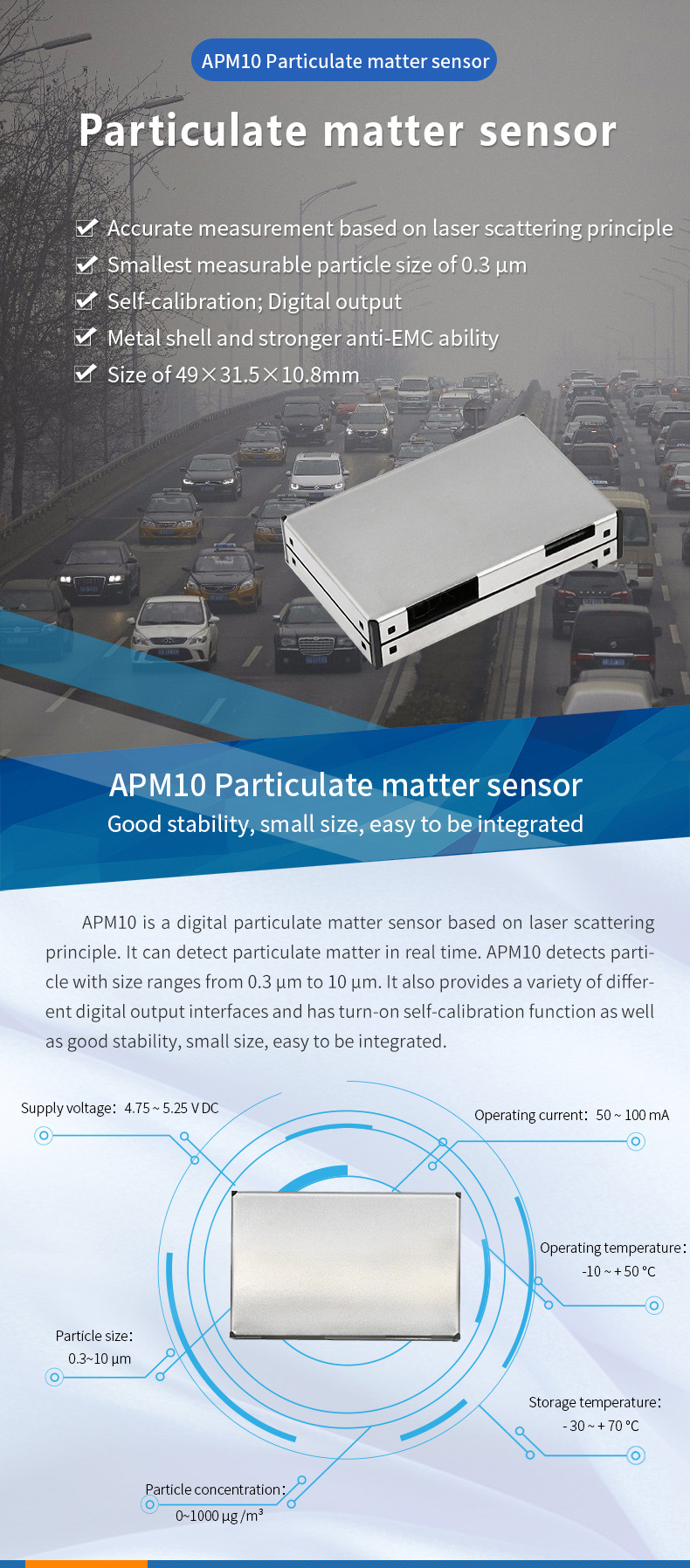 ASAIR APM10 Laser Particle Detection Sensor