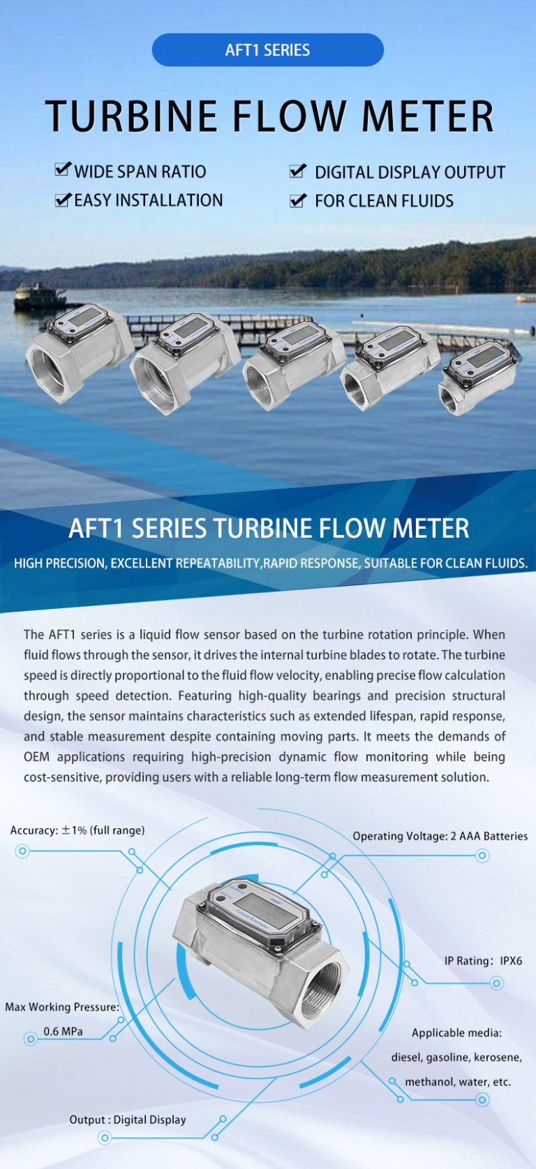 AFT1 Series Turbine Flow Meter